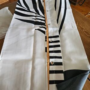 Abstract Geometric Tapestry Shower Curtain 72×72 | Black White Bathroom Decor